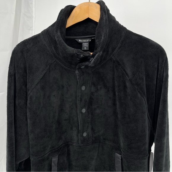 Athleta Women’s NEW Athleta Recover Cozy Snap Front Sweatshirt Size XL Black - Picture 3 of 14